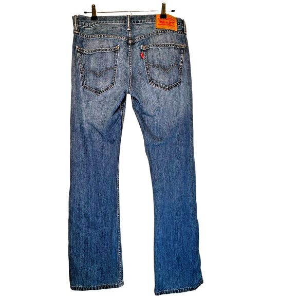 Levis 527 Slim Fit Bootcut Jeans Mens 33x32 Cotton Med Wash Blue Denim Western - Picture 2 of 12